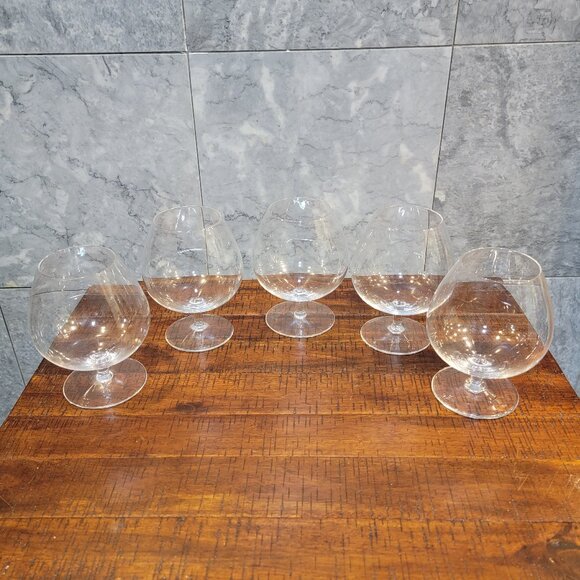 Lg Vintage Crystal Brandy Snifters, 5.5" Tall 4.5" at Widest Point EUC Set of 5 - Picture 4 of 4